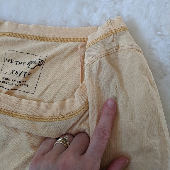 free PEOPLE we the free boho girlie greaser top yellow xs - Picture 8 of 9